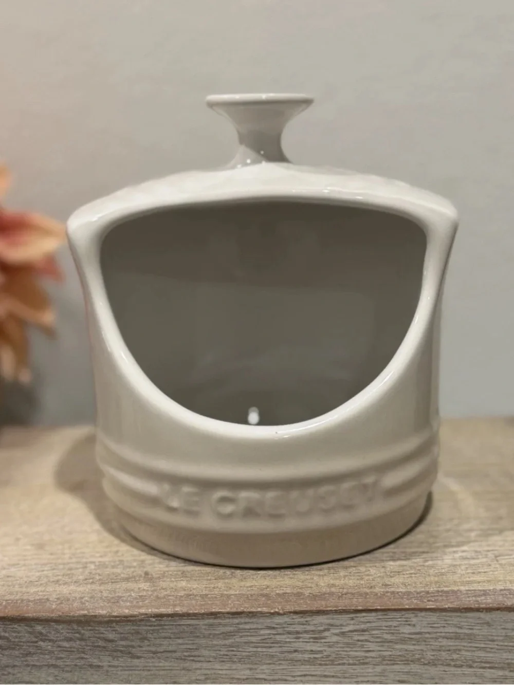 Le Creuset Salt Crock Keeper Meringue Ivory Stoneware New